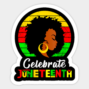 Womens Juneteenth Afro Woman Black Queen African American Melanin Sticker